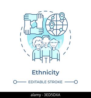 Ethnicity soft blue concept icon Stock Vector