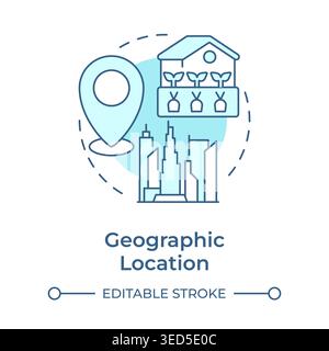 Geographic location soft blue concept icon Stock Vector