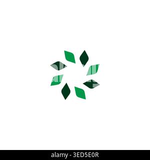 Circle Leaf Logo vector. Leaves Organic Vector Stock Vector