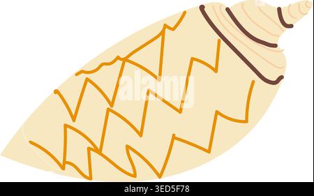 Olive Seashell vector illustration in a flat cartoon style. Ideal for beach-themed decorations, summer events, and coastal decor. Perfect for packagin Stock Vector