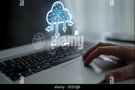 Cloud computing enables digital growth with secure data storage, scalable infrastructure, and strategic cloud-based business solutions. Latch Stock Photo