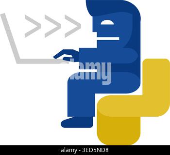 Web developer in association of famous programming language. Vector illustration Stock Vector