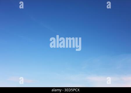 Fantastic soft white clouds against blue sky and copy space Stock Photo