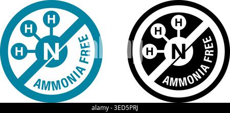 Ammonia free colour flat circular icon - for non-ammonia hair dye. Vector emblem Stock Vector