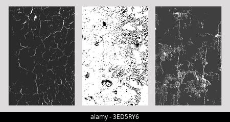 Cracked Texture Panel Set Stock Vector