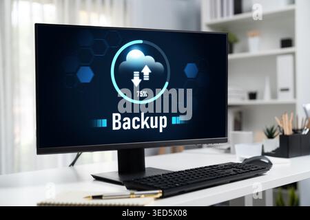 Backup Storage Data Internet Technology Business concept. Database storage cloud technology file data transfer sharing, cyber, big data information Stock Photo