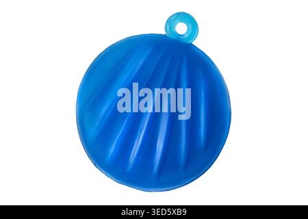 Blue plastic trinket isolated on white background Stock Photo