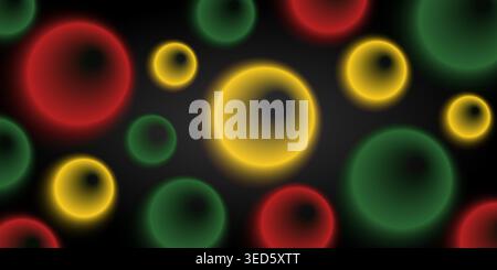 Bubble circle Pattern Background Red Yellow and Green, Reggae Color Stock Vector
