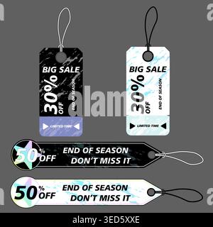 price tag design, hanging price tag, price tag sticker Stock Vector