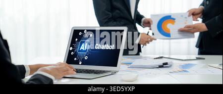 Generative AI virtual assistant tools for prompt engineer and user for ease of engage artificial intelligence AI technology help people to work with Stock Photo