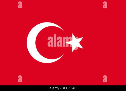Flag of Turkey. Turkey National Flag. Vector Illustration. Stock Vector