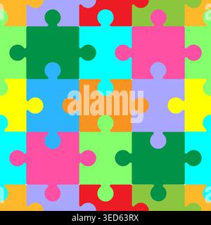 Colorful puzzle seamless pattern Stock Vector
