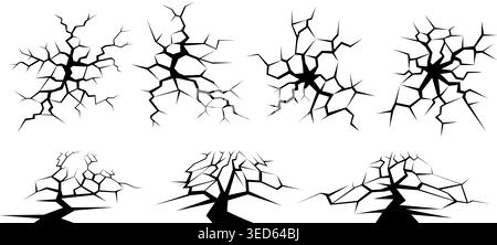 Ground crack hole textures Stock Vector