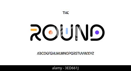 Modern Colorful Geometric Font Logo Alphabet Letter Set Creative Typography, Abstract Typographic Design for Branding, Artistic Poster Headline Stock Vector