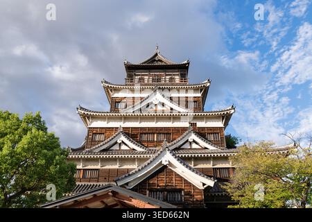 The historical Wooden Castle Hiroshima Castle Japan Stock Photo