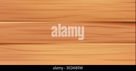 Natural light wood planks background. Horizontal wooden surface texture for your design project. Vector illustration Stock Vector