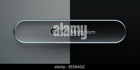 Glassmorphism UI element with transparent effect. Glass button for modern web design. Vector illustration. Stock Vector