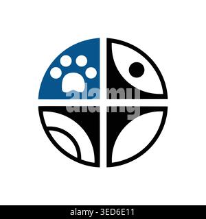 Abstract Geometric Butterfly or Flower Symmetrical Emblem Logo Stock Vector