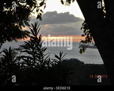 Sunset in Antigua Stock Photo