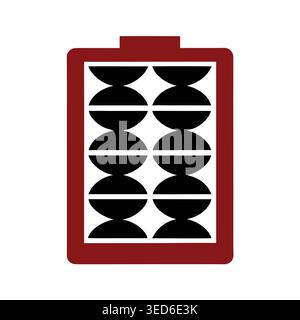 Abstract Geometric Abacus or Battery Cell Graphic Logo Stock Vector