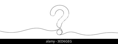 Question mark linear background. One continuous drawing of a question mark. Vector illustration Editable stroke. Stock Vector