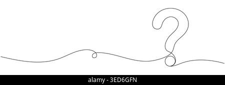 Question mark linear background. One continuous drawing of a question mark. Vector illustration Editable stroke. Stock Vector