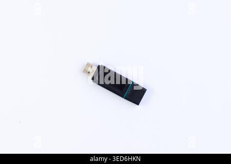 USB Flash Drive Isolated on White Background with Copy Space Stock Photo