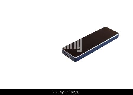 NVMe Non-Volatile Memory Express USB Type-C Fast Data Storage Device on White Background Stock Photo