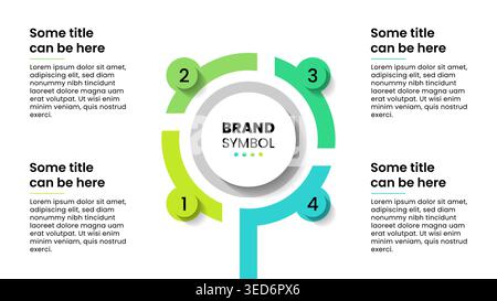 Infographic template 4 options or steps. Abstract tree. Can be used for workflow layout, diagram, banner, webdesign. Vector illustration Stock Vector