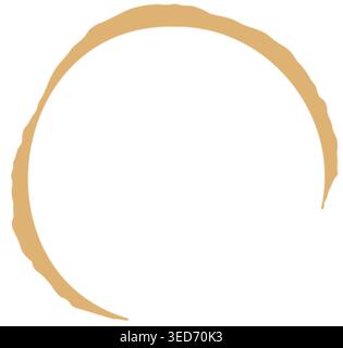 Mug trace circle, vector coffee stain. Brown drink ring silhouette for design. Dirty liquid splatter, splash, or spot from tea, juice, or wine. Stock Vector