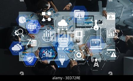 Concept of big data processing and analysis using big data architecture enables insights, big data visualization, and big data integration. Funnel Stock Photo