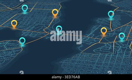 GPS tracking interface background. Vector illustration. Stock Vector