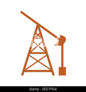 Clean and minimal distillation tower icon in vector style, suitable for industrial, refinery, and chemical themes. Scalable, high quality, isolated de Stock Vector