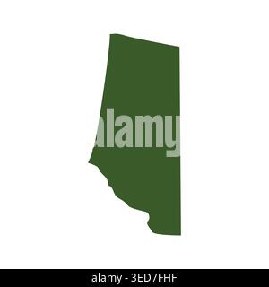 Clean and modern Alberta Canada map icon design featuring simplified geographic shape, minimal style, and clear outline. Ideal for web, apps, infograp Stock Vector