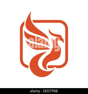 Detailed phoenix icon featuring elegant flame wings and mythical symbolism. Perfect for branding, logos, apps, and digital projects. Clean vector styl Stock Vector