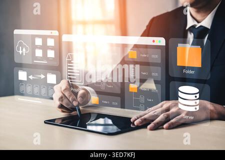 Digital folder organization improves server file structure, enhances workflow, and supports system management Parse Stock Photo