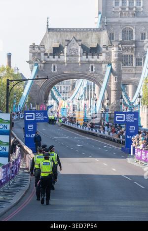 Policing at the 2026 TCS London Marathon, near Tower Bridge Stock Photo ...