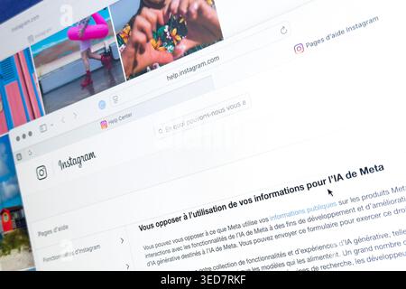 Opposition to the use of information for Meta AI, regulatory text Stock Photo