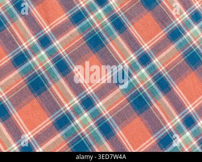 Blue-red check textile background Stock Photo