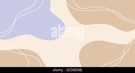Soft Abstract Design with Gentle Curves and Pastel Tones Stock Vector