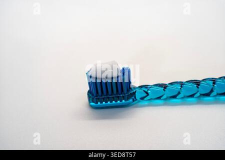 Children's toothbrush with toothpaste medicine and health Stock Photo