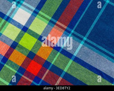 Colorful cage fabric cotton texture Stock Photo
