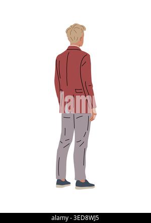 Business Man stands rear view, turned back Stock Vector