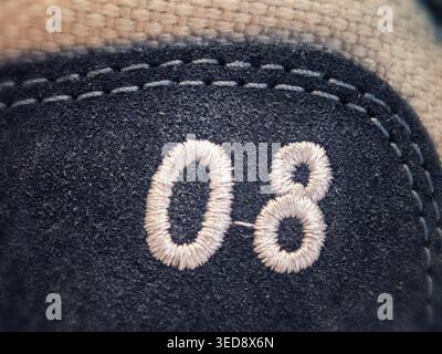 Embroidery 08 on suede textile decoration urban Stock Photo
