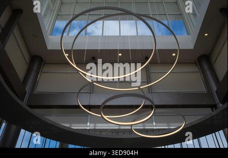 A mobile hanging at the Walt Whitman Mall in South Huntington, Long Island, New York. Stock Photo