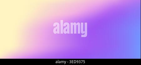 Dreamlike iridescent hologram gradient background, pearlescent abstract foil surface backdrop with smooth soft yellow, lilac and purple color transition and shimmer. Vector dreamy luminous backdrop Stock Vector