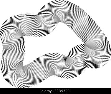 Large asymmetrical blob contour with uneven silhouette, spread perimeter and fluid enclosed structure Stock Vector