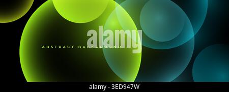 Modern abstract background in teal and lime tones with soft glowing gradients. Suitable for eco tech, digital services, mobile apps, marketing Stock Vector