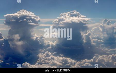 Cumulonimbus (thunderhead) clouds in the sky above the north coast of Cuba near Matanzas. Stock Photo