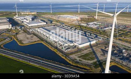Aerial View of Eemshaven Hyperscale Data Center Stock Photo